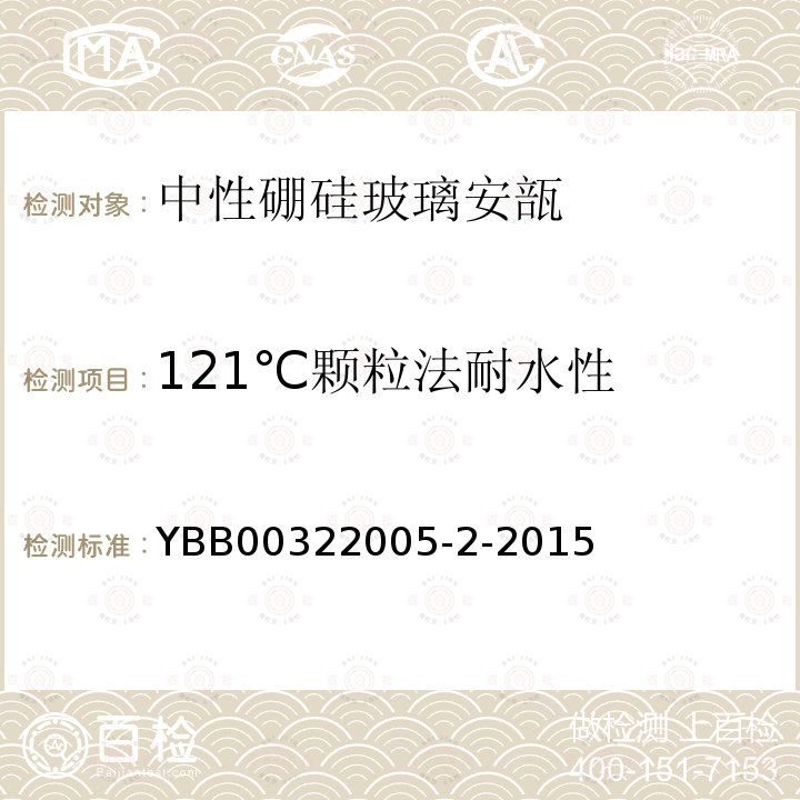 121℃颗粒法耐水性 YBB 00322005-2-2015 中硼硅玻璃安瓿