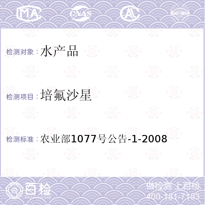 培氟沙星 水产品中17种磺胺类及15种喹诺酮类药物残留量检测方法 液相色谱串联质谱法