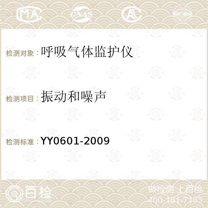 振动和噪声 医用电气设备 呼吸气体监护仪的基本要求和主要性能专用要求