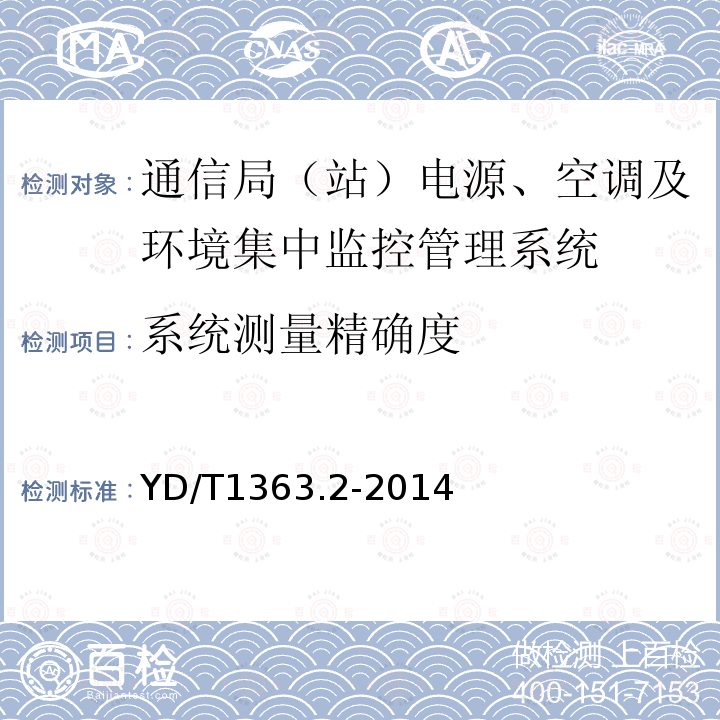 系统测量精确度 通信局(站)电源、空调及环境集中监控管理系统 第2部分：互联协议