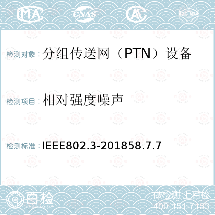 相对强度噪声 IEEE Standard for Ethernet