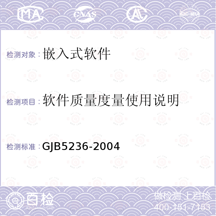 软件质量度量使用说明 GJB5236-2004 军用软件质量度量