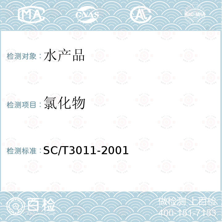 氯化物 水產品中鹽分的測定