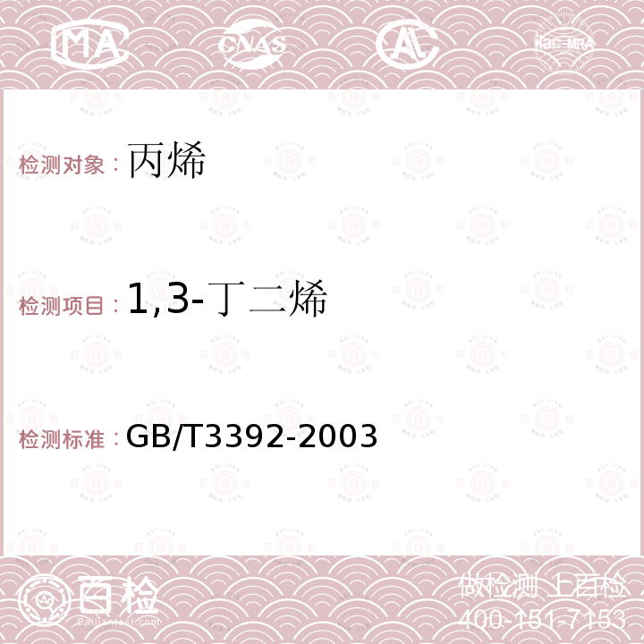 1,3-丁二烯 工业用丙烯中烃类杂质的测定 气相色谱法