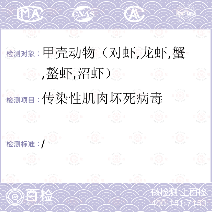 传染性肌肉坏死病毒 OIE 水生动物疾病诊断手册  （2017） 2.2.05  4.3.1.2.3分子技术