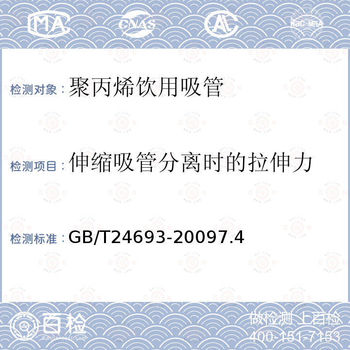 伸縮吸管分離時的拉伸力 聚丙烯飲用吸管