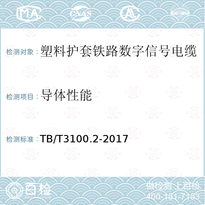 导体性能 铁路数字信号电缆 第2部分：塑料护套铁路数字信号电缆