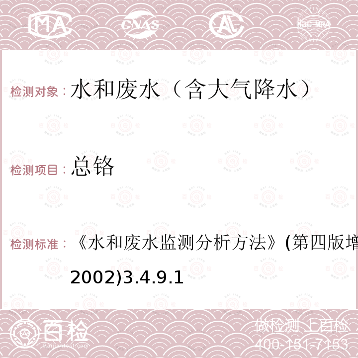 總鉻 火焰原子吸收法(總鉻的測(cè)定)