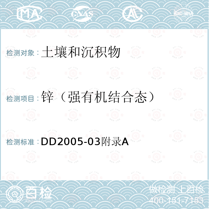 锌（强有机结合态） 生态地球化学评价样品分析技术要求