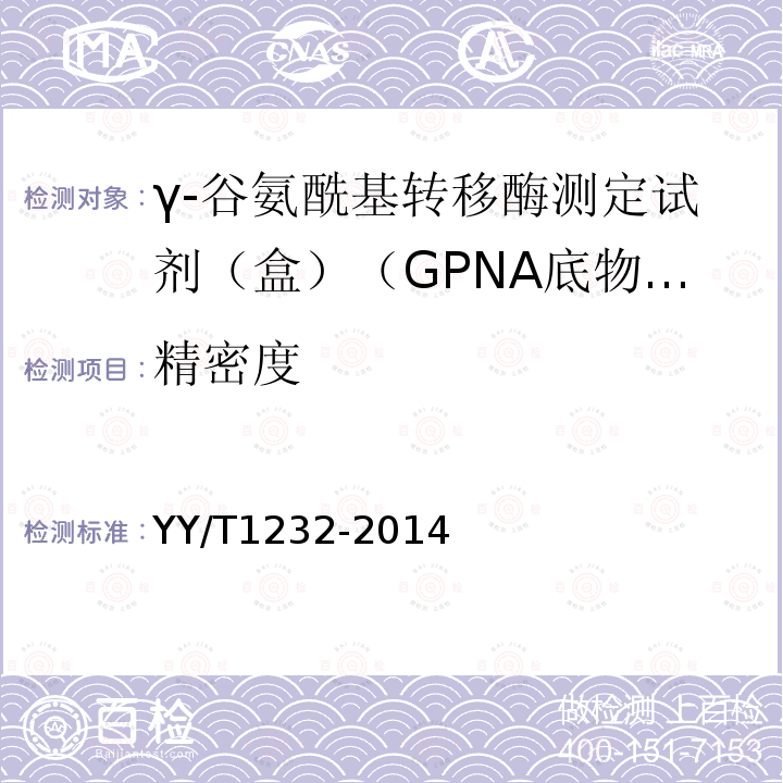 精密度 γ-谷氨酰基转移酶测定试剂（盒）（GPNA底物法）