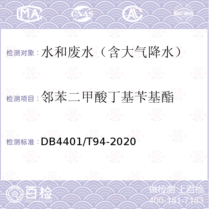 鄰苯二甲酸丁基芐基酯 水質 半揮發性有機物的測定 液液萃取-氣相色譜/質譜法