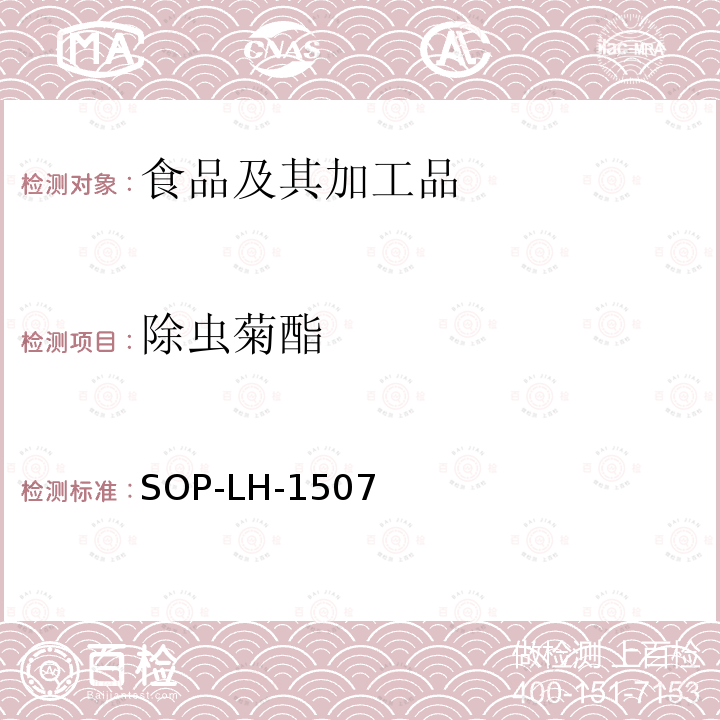 除虫菊酯 食品中多种农药残留的筛查测定方法—气相（液相）色谱/四级杆-飞行时间质谱法