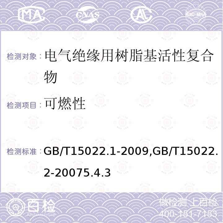 可燃性 电气绝缘用树脂基活性复合物 第1部分：定义及一般要求, 电气绝缘用树脂基活性复合物 第2部分：试验方法