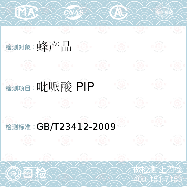 吡哌酸 PIP 蜂蜜中19种喹诺酮类药物残留量的测定方法液相色谱-质谱/质谱法