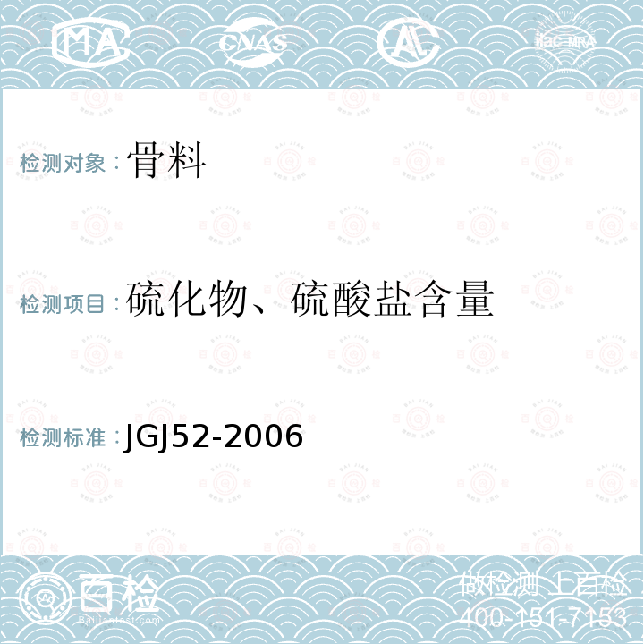 硫化物、硫酸盐含量 普通混凝土用砂、石质量及检验方法标准