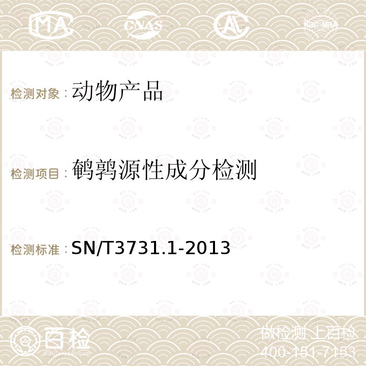 鹌鹑源性成分检测 食品及饲料中常见禽类品种的鉴定方法 第1部分：鹌鹑成分检测 PCR法