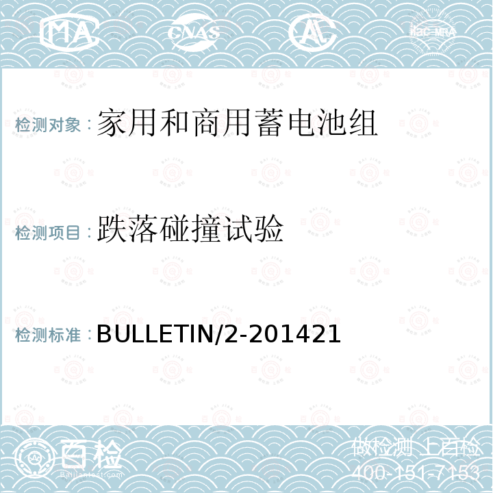跌落碰撞试验 BULLETIN/2-201421 BULLETIN/2-2014 21