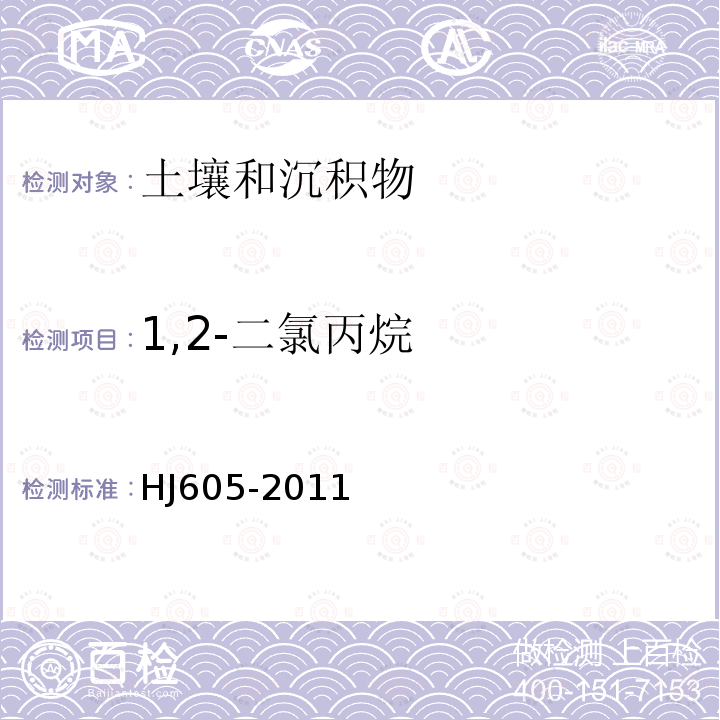 1,2-二氯丙烷 土壤和沉积物　挥发性有机物的测定　吹扫捕集/气相色谱-质谱法