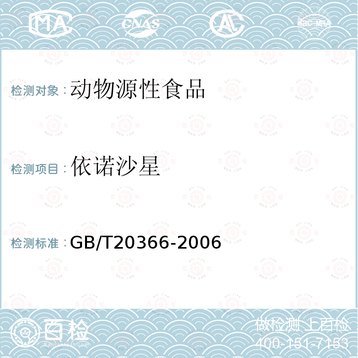 依诺沙星 动物源产品中喹诺酮类残留量的测定液相色谱－串联质谱法