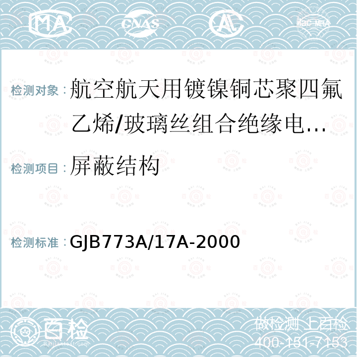 屏蔽结构 航空航天用镀镍铜芯聚四氟乙烯/玻璃丝组合绝缘电线电缆详细规范