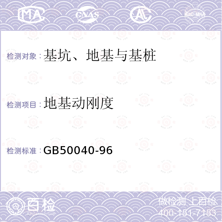 地基动刚度 GB 50040-96 动力机器基础设计规范 第二节