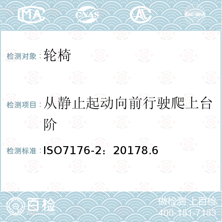 从静止起动向前行驶爬上台阶 轮椅 第2部分 电动轮椅动态稳定性测定