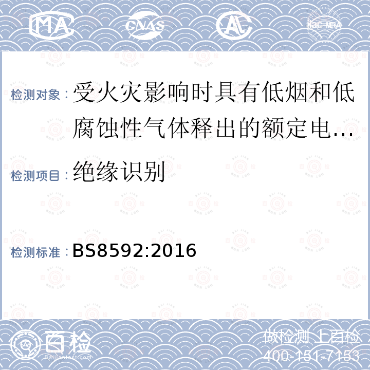 绝缘识别 受火灾影响时具有低烟和低腐蚀性气体释出的额定电压450/750V热固性绝缘，无铠装，耐火，单芯无护套电缆规范