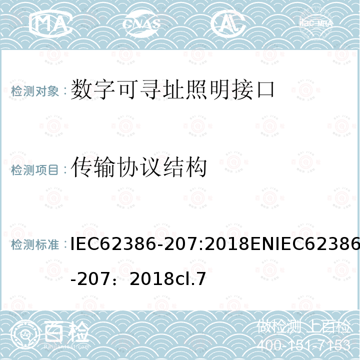 传输协议结构 数字可寻址照明接口 第207部分：控制装置的特殊要求 LED模块（设备类型6）