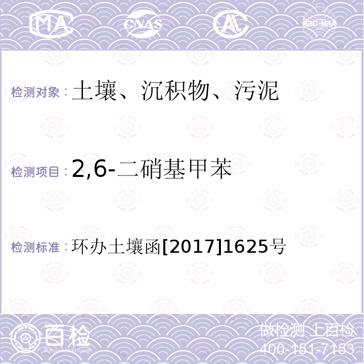 2,6-二硝基甲苯 全国土壤污染状况详查土壤样品分析测试方法技术规定 第二部分 土壤样品有机污染物分析测试方法 第七节 硝基苯类 气相色谱-质谱法