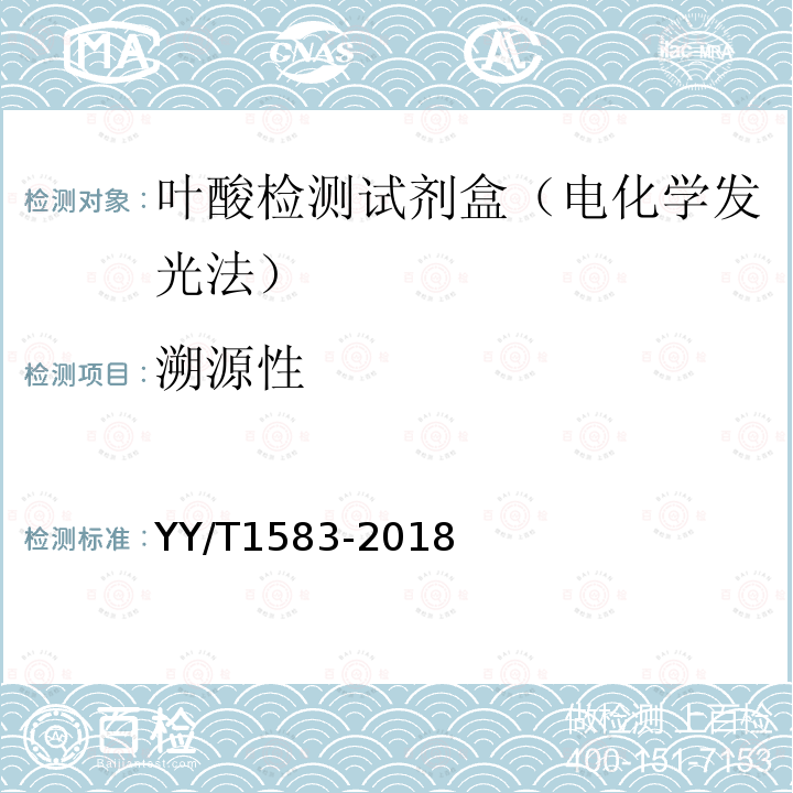 溯源性 叶酸测定试剂盒（化学发光免疫分析法）