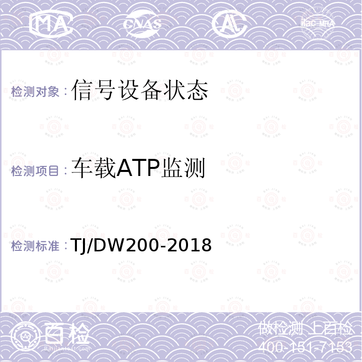 车载ATP监测 CTCS-3级ATP行车许可结合轨道电路信息暂行技术条件