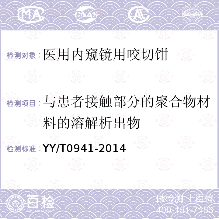 与患者接触部分的聚合物材料的溶解析出物 医用内窥镜 内窥镜器械 咬切钳