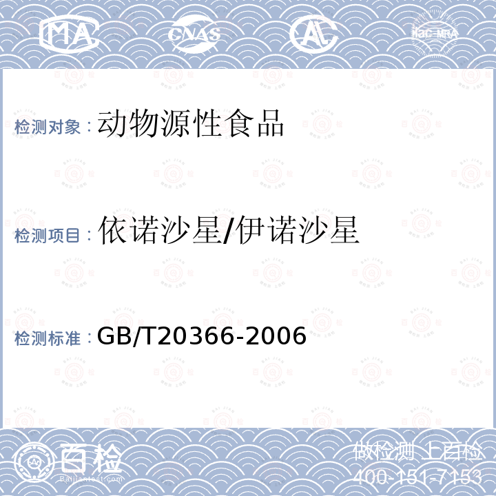 依諾沙星/伊諾沙星 動(dòng)物源產(chǎn)品中喹諾酮類殘留量的測(cè)定 液相色譜-串聯(lián)質(zhì)譜法