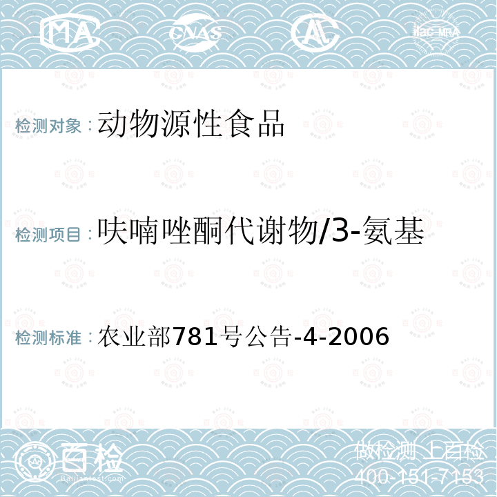 呋喃唑酮代謝物/3-氨基-2-惡唑烷酮（AOZ） 動物源食品中硝基呋喃類代謝物殘留量的測定 高效液相色譜-串聯質譜法
