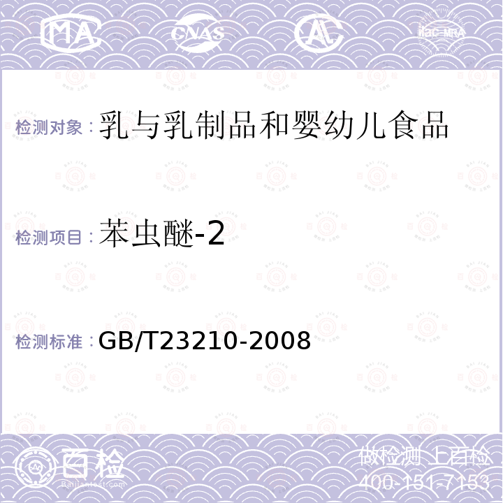 苯蟲醚-2 牛奶和奶粉中511種農(nóng)藥及相關(guān)化學(xué)品殘留量的測(cè)定氣相色譜-質(zhì)譜法