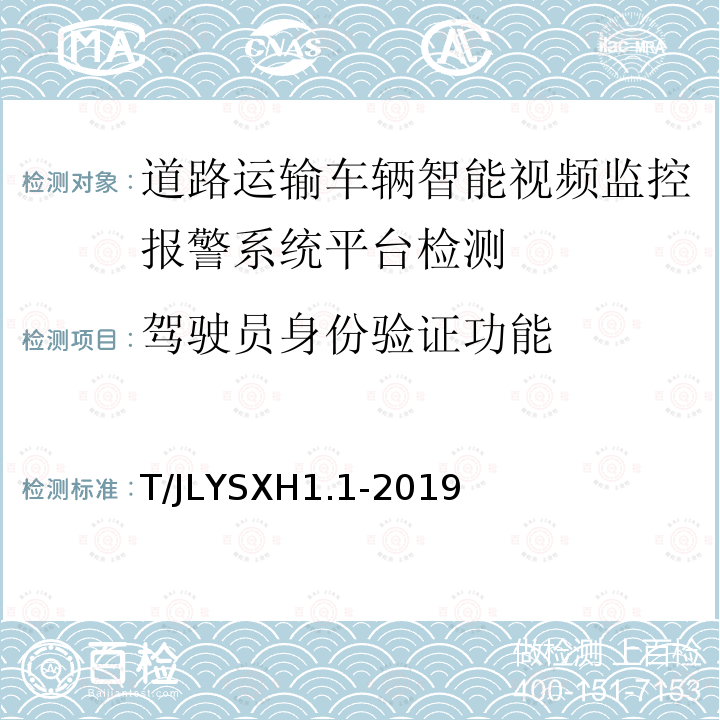 驾驶员身份验证功能 道路运输车辆智能视频监控报警系统技术规范
第 1 部分：平台技术要求