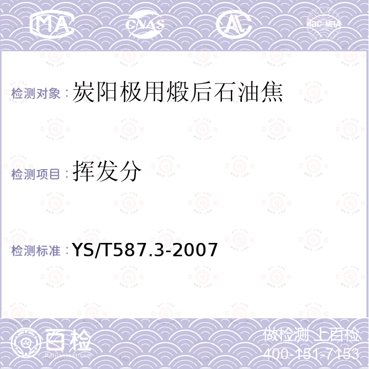 挥发分 炭阳极用煅后石油焦检测方法 第3部分：挥发分含量的测定