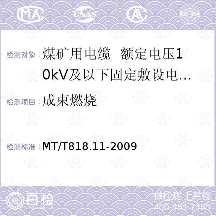 成束燃烧 煤矿用电缆 第11部分:额定电压10kV及以下固定敷设电力电缆一般规定