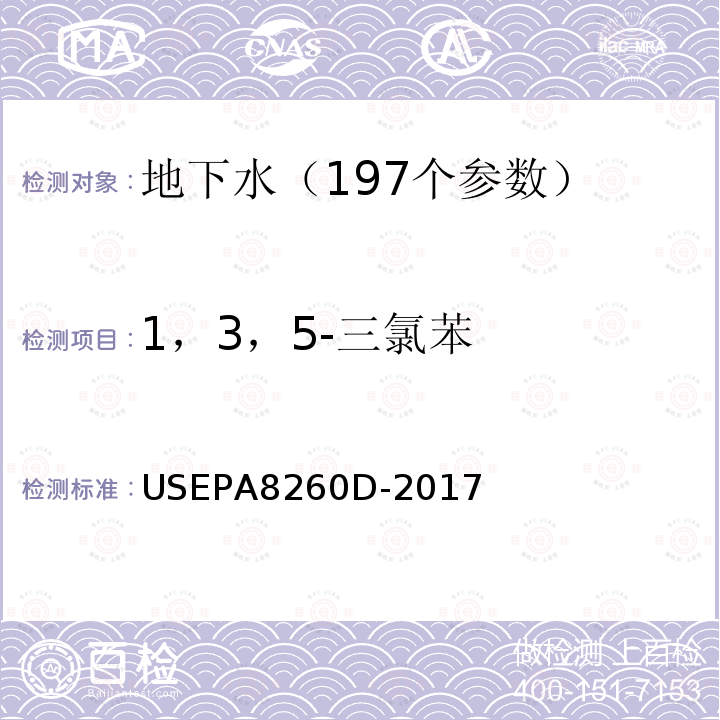 1，3，5-三氯苯 挥发性有机物的测定 吹扫捕集 气相色谱—质谱法