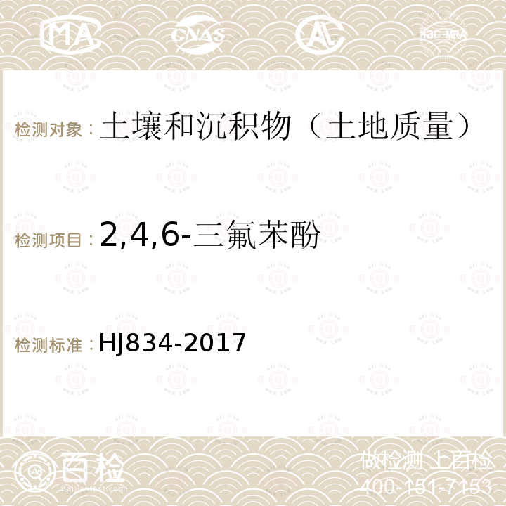 2,4,6-三氟苯酚 土壤和沉积物 半挥发性有机物的测定 气相色谱-质谱法