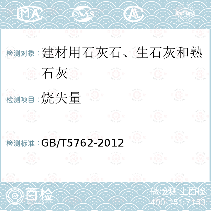 烧失量 建材用石灰石、生石灰和熟石灰化学分析方法 烧失量的测定——灼烧差减法
