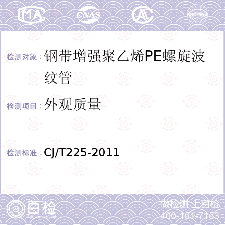 外观质量 埋地排水用钢带增强聚乙烯PE螺旋波纹管 第8.2条