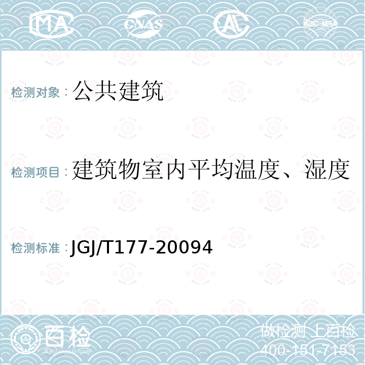 建筑物室内平均温度、湿度 公共建筑节能检测标准