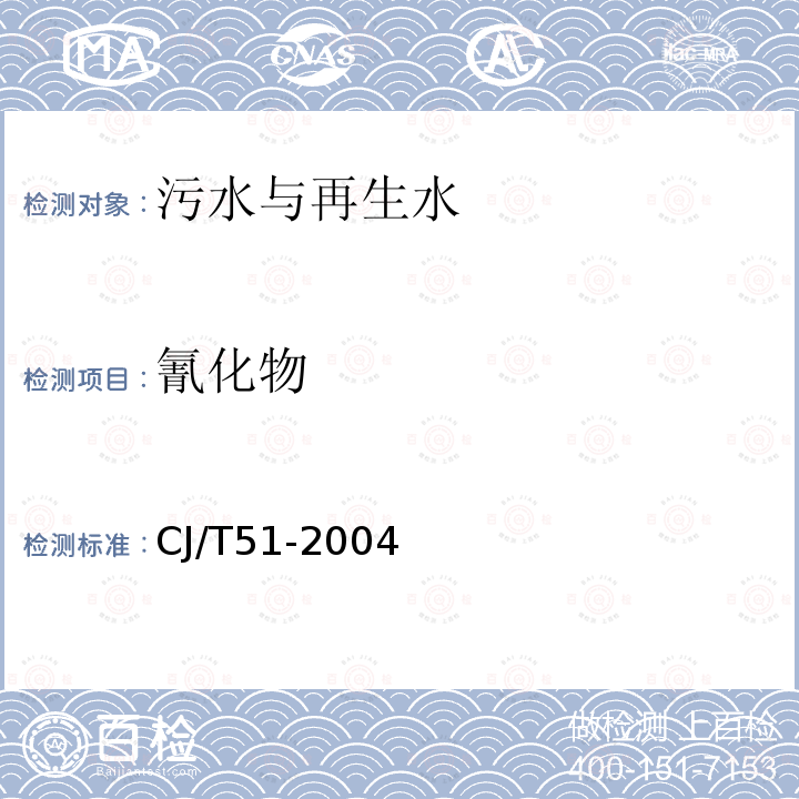 氰化物 城市污水水質檢驗方法標準