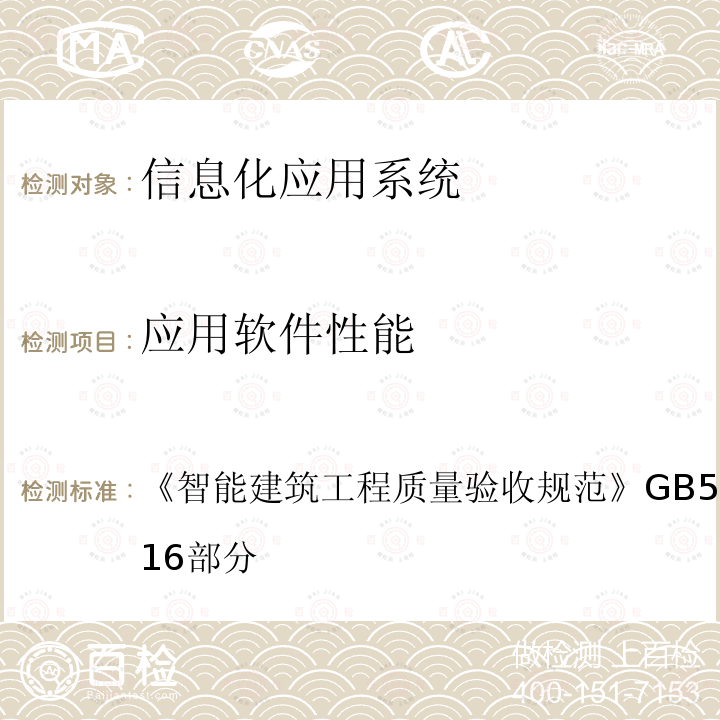 应用软件性能 智能建筑工程质量验收规范 GB 50339-2013 第16部分