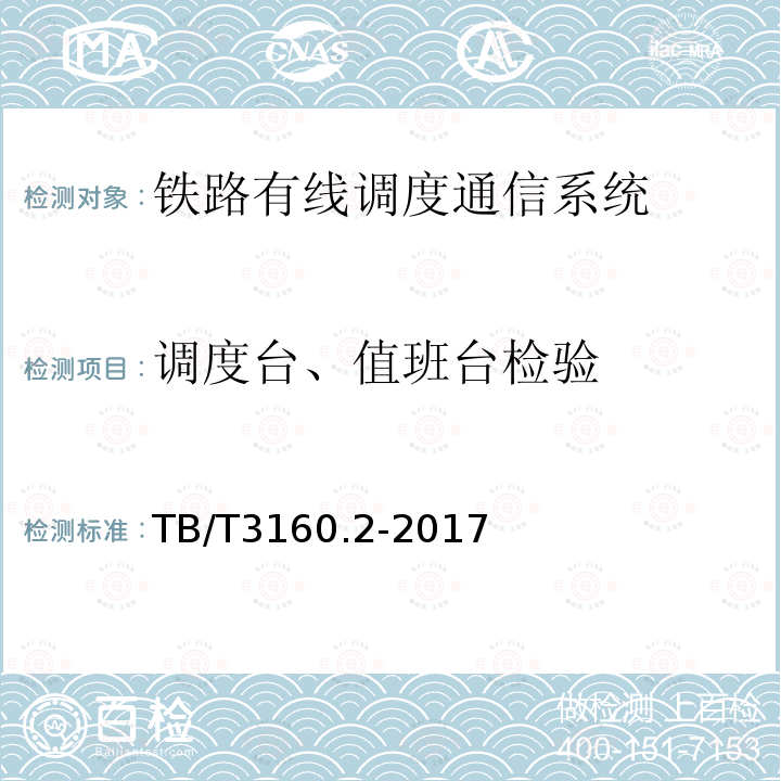 调度台、值班台检验 铁路有线调度通信系统 第2部分：试验方法