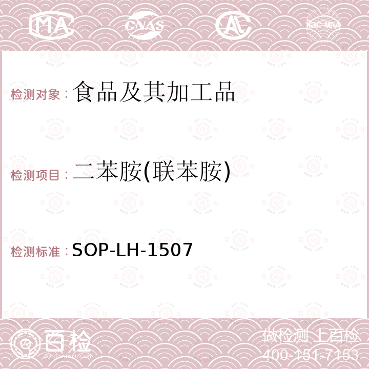 二苯胺(联苯胺) 食品中多种农药残留的筛查测定方法—气相（液相）色谱/四级杆-飞行时间质谱法