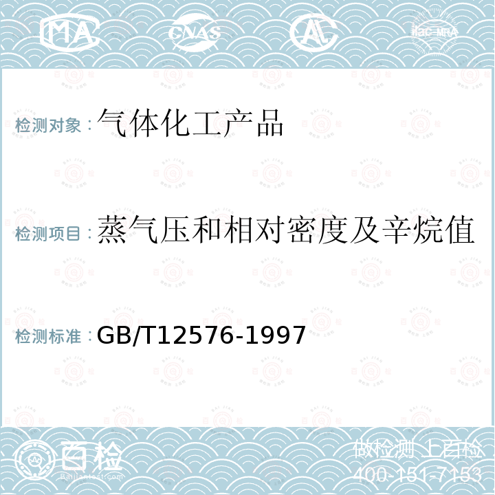 蒸氣壓和相對密度及辛烷值 液化石油氣蒸氣壓和相對密度及辛烷值計算法