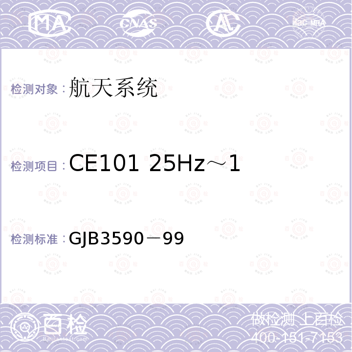 CE101 25Hz～10kHz 电源线传导发射 航天系统电磁兼容性要求