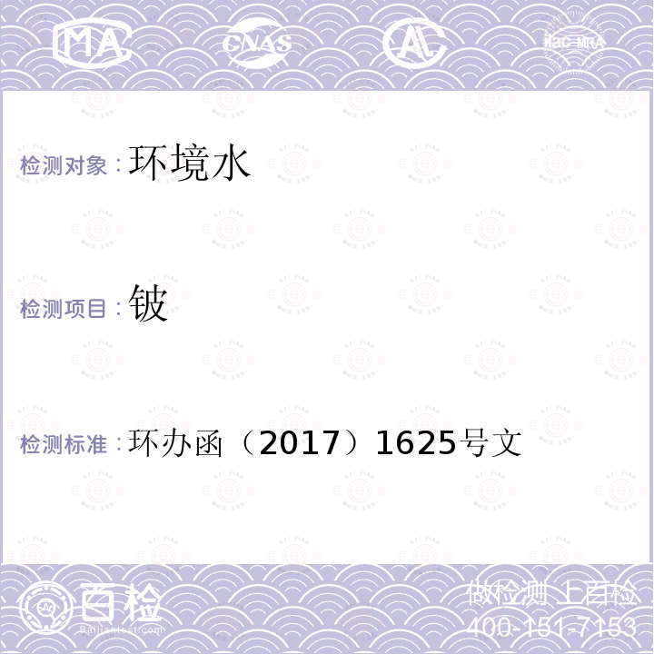 铍 全国土壤污染状况详查 地下水样品分析测试方法技术规定 电感耦合等离子体质谱法